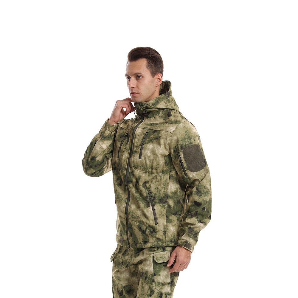 ESDY Softshell-Outdoorjacke für Jungen, Tarnmuster, Thermojacke für Herren, winddicht, ideal zum Radfahren und Wandern._voghion.com