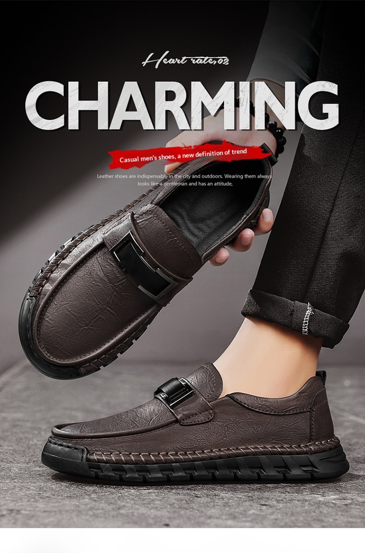 Voyage Cross-Border Export Large Size Hand-Sewn Casual Soft Sole Wide Toe Business Leather Shoes Men's Slip-On Loafers_voghion.com
