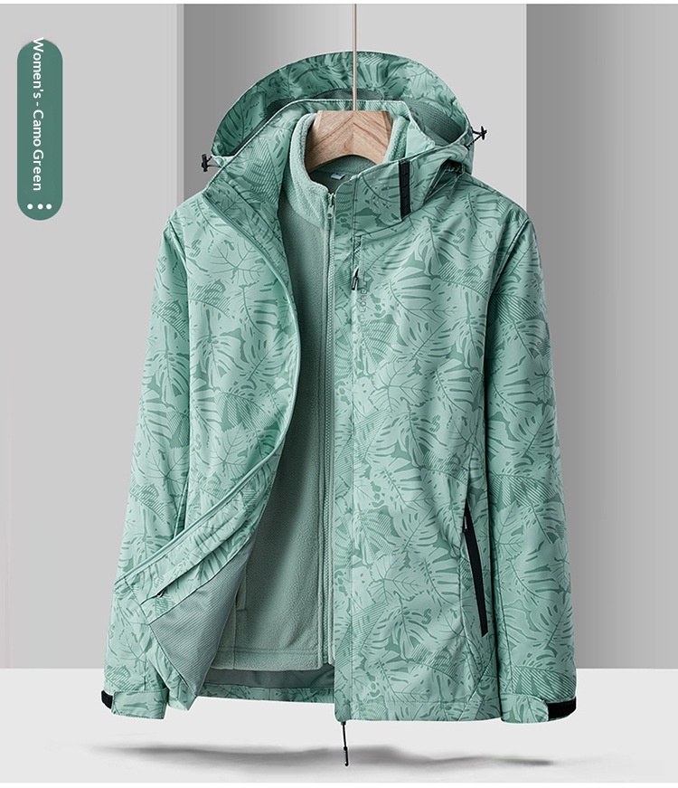 Erkek Çocuk Kadın İlkbahar Sonbahar Kış Üçü Bir Arada Çıkarılabilir Rüzgar Geçirmez Su Geçirmez Yürüyüş Kayak Ceketi Erkek Polar Astarlı Kalınlaştırılmış_voghion.com