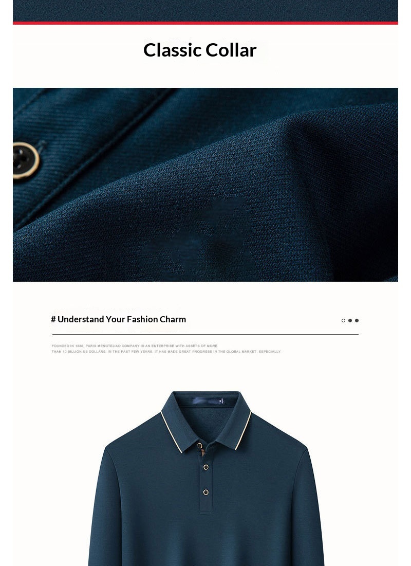 chłopiec Chłopiec Mieszanka wełny Lekka szczotkowana podszewka wewnętrzna Jesień Zima Swobodna męska koszulka polo Długi rękaw Ciepła Wysoka jakość Możliwość dostosowania_voghion.com