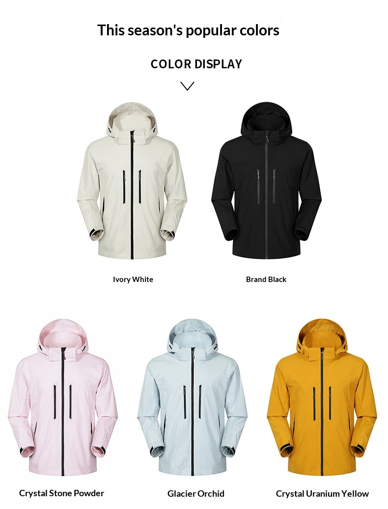 Boy Damen Drei-in-Eins Fleece-Daunenjacke mit wind- und wasserdichtem Futter für Outdoor-Reisen, geeignet für Damen und Herren, Kälteschutz_voghion.com