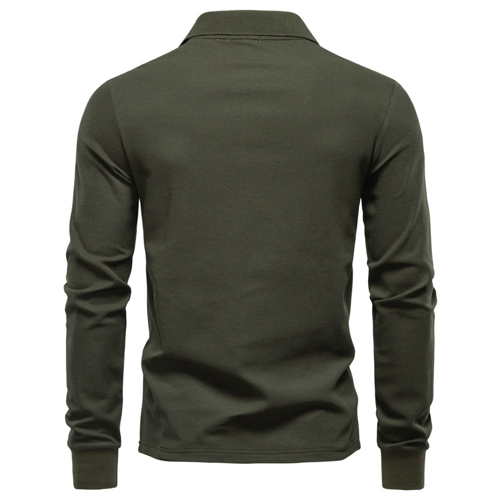 boy Boy POLO Shirt Versatile Top High-quality Polo Men's 2025 Solid Color Autumn Casual Turn-down Collar Long Sleeve_voghion.com