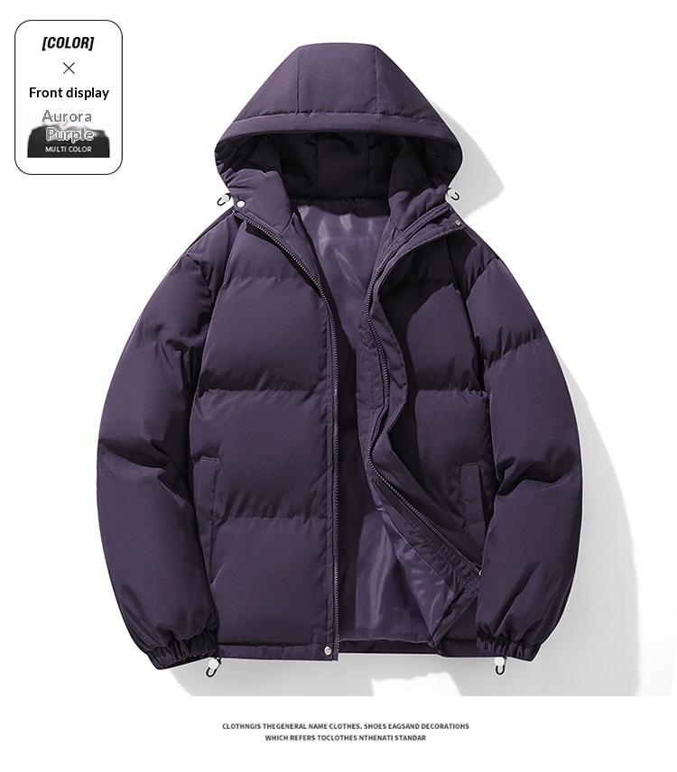 Pulse Herren Daunenjacke Wintermantel im neuen Hong Kong-Stil, lockere Passform, Übergröße, wattiert, Kapuze, Jugendgröße, Baumwoll-Steppjacke_voghion.com