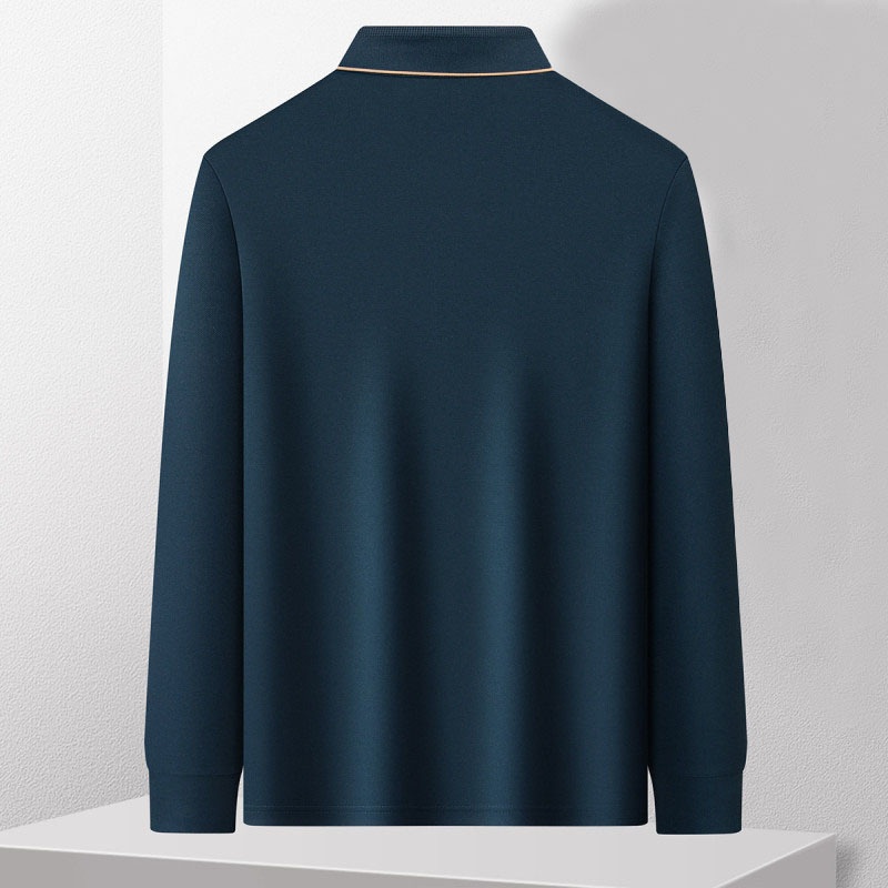 chłopiec Chłopiec Mieszanka wełny Lekka szczotkowana podszewka wewnętrzna Jesień Zima Swobodna męska koszulka polo Długi rękaw Ciepła Wysoka jakość Możliwość dostosowania_voghion.com