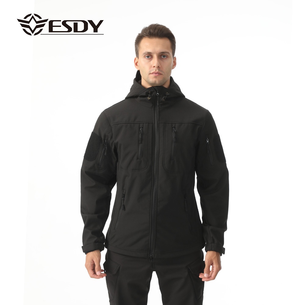 ESDY Softshell-Outdoorjacke für Jungen, Tarnmuster, Thermojacke für Herren, winddicht, ideal zum Radfahren und Wandern._voghion.com
