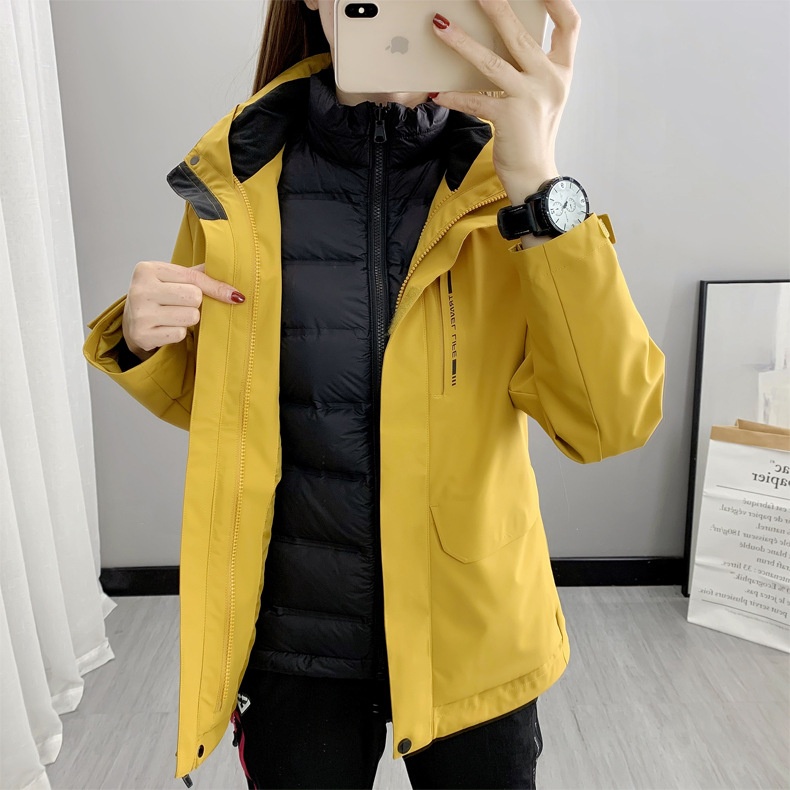 Sommerwanderanzug für Jungen mit Daunenfutter für Herren, Outdoor-Arbeitsbekleidung, wasser- und winddicht, 3-in-1 wasserabweisend_voghion.com