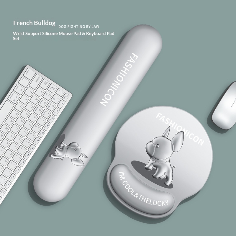 NeoGear NeoGear NeoGear Neue Maus-Tastatur-Handauflage, trendiges, niedliches, rutschfestes Handgelenkpolster, Französische Bulldogge 3D, Großhandel_voghion.com