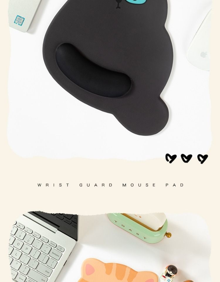 NeoGear NeoGear NeoGear Carino, resistente allo sporco, supporto per il polso, tappetino per mouse 3D, semplice e portatile, piccolo gatto arancione, scrivania da ufficio, fascia alta_voghion.com