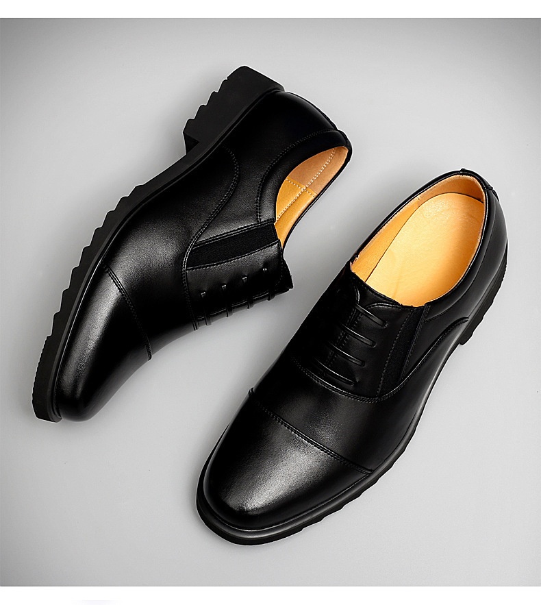 Glide Business Leather Soft Sole Lightweight Office Commute Comfortable Inner Lining Convenient Slip-On Wholesale Men's Shoes_voghion.com