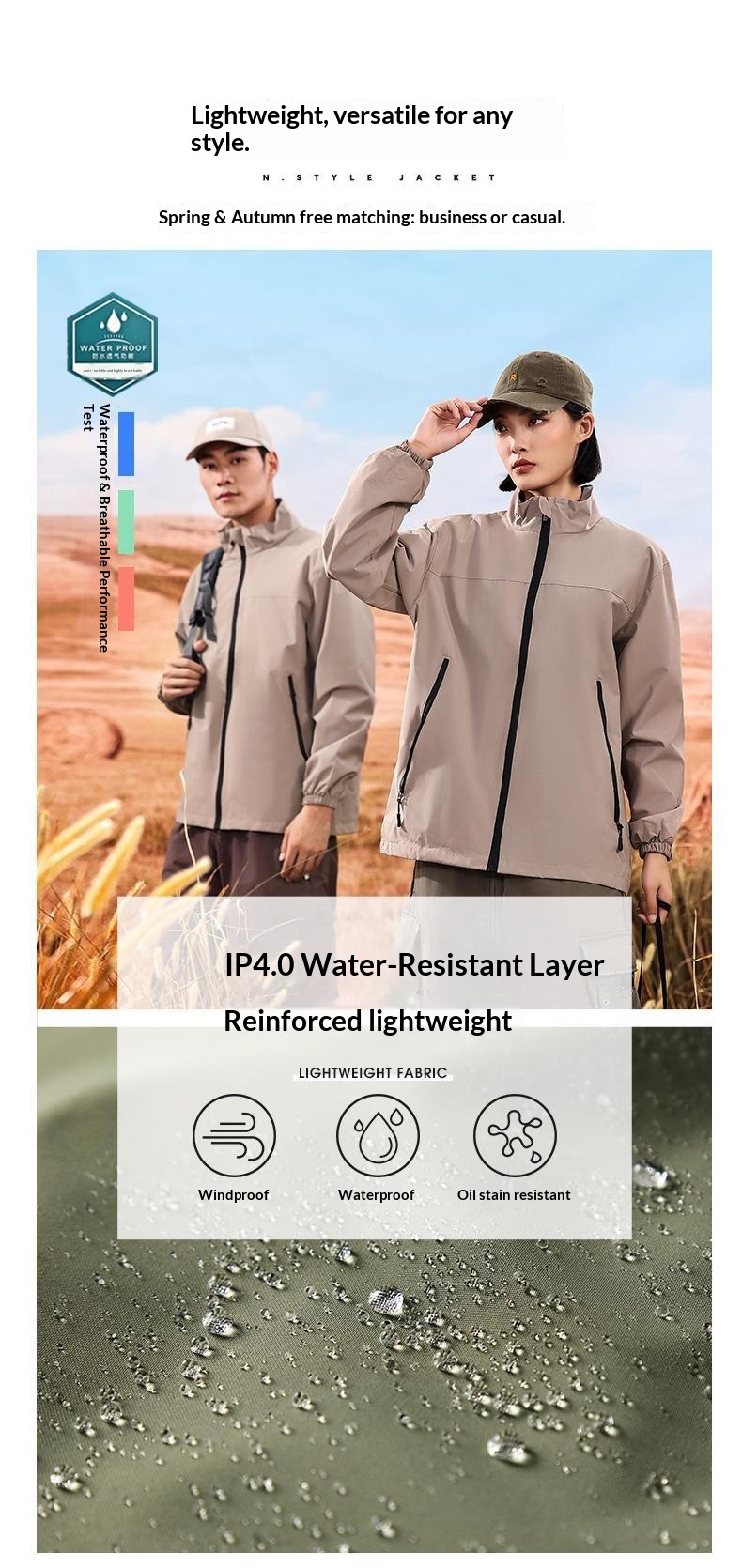 Giacca a vento sottile con colletto rialzato, da lavoro, antivento, impermeabile, da trekking, per bambini, primavera e autunno, personalizzata, stampata_voghion.com