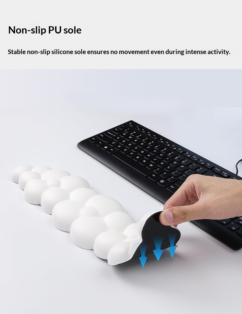 NeoGear NeoGear Repose-poignets/clavier en silicone à mémoire de forme, grand format, pour bureau ou bureau, antidérapant_voghion.com