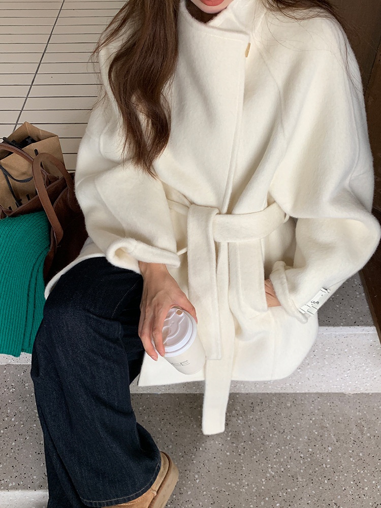 Women's Clothing Women's Clothing Yak Double-Sided Wool Petite Winter High-End Korean Style Cashmere Woolen Coat For Women_voghion.com