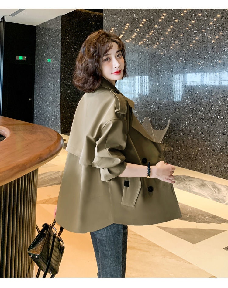 Women's Clothing Elegant Short Trench Coat For Women Korean Style Suit Collar Long Sleeve Top 2024 Spring Autumn New Loose Casual Jacket_voghion.com