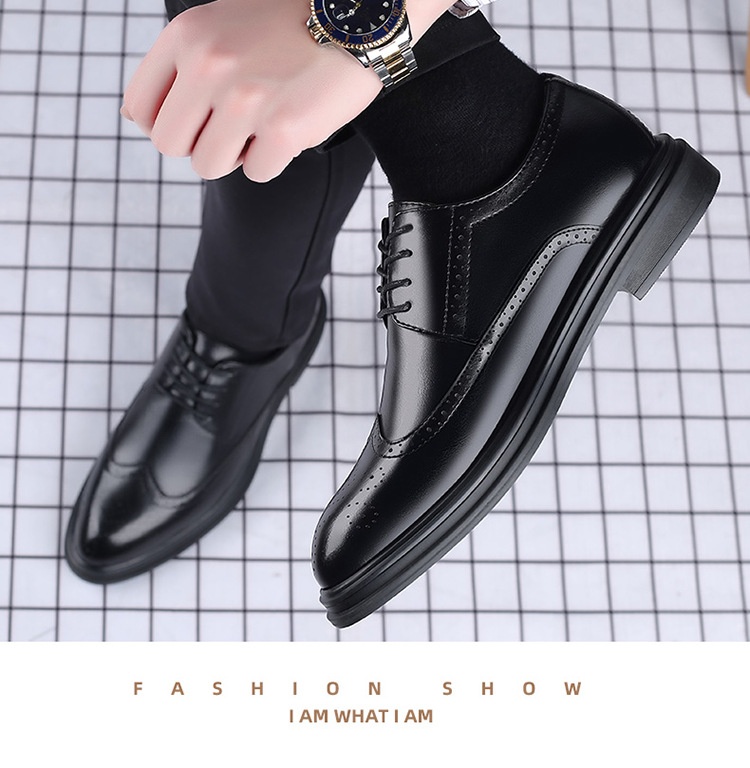 Zapatos WalkPrime New Brogue de cuero estilo británico, informales, formales y transpirables para hombre._voghion.com