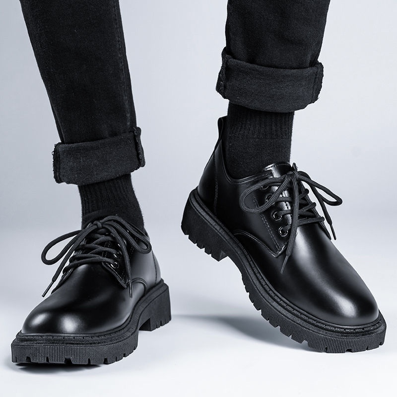 Chaussures d'été en cuir imperméables et antidérapantes noires pour hommes WalkPrime, style britannique, élégantes et décontractées, parfaites pour le travail, la sécurité ou la cuisine._voghion.com