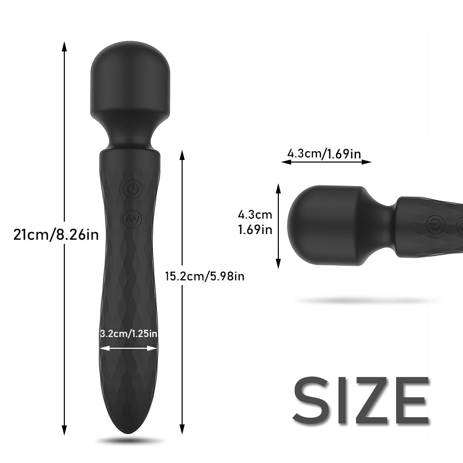 Eros Lab AV Stick Masturbateur vibrant double tête pour femme, 10 vitesses de vibration puissante, orgasme instantané, sextoy stimulant le point G_voghion.com