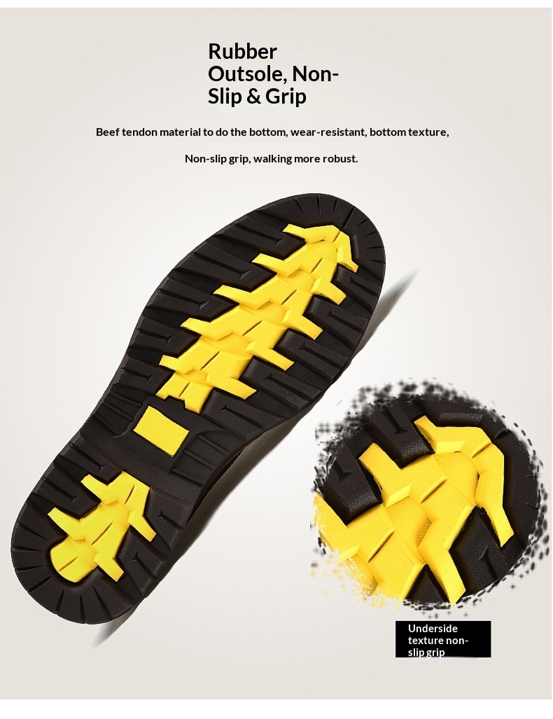 Chaussures de travail d'extérieur WalkPrime en cuir véritable de vachette, transfrontalières européennes et américaines, avec large embout de sécurité, résistantes à l'usure et antidérapantes._voghion.com