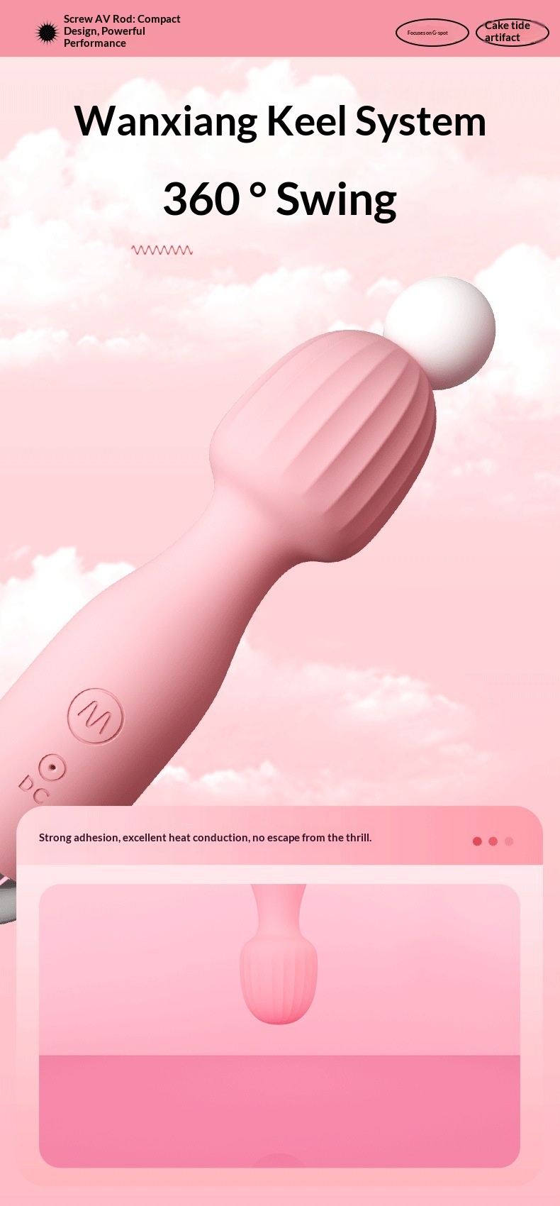 Eros Lab Ruyi Mini Strong Vibration AV Vibrator Multi-frequency Instant Climax Female Masturbator Massager Adult Products Direct_voghion.com