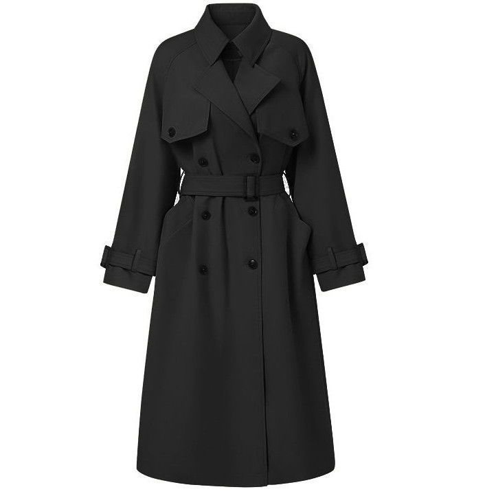 Women's Clothing Women's Coat Mid-Length 2025 Spring And Autumn Small Size Detective Costume British Style Nude Color Windbreaker_voghion.com