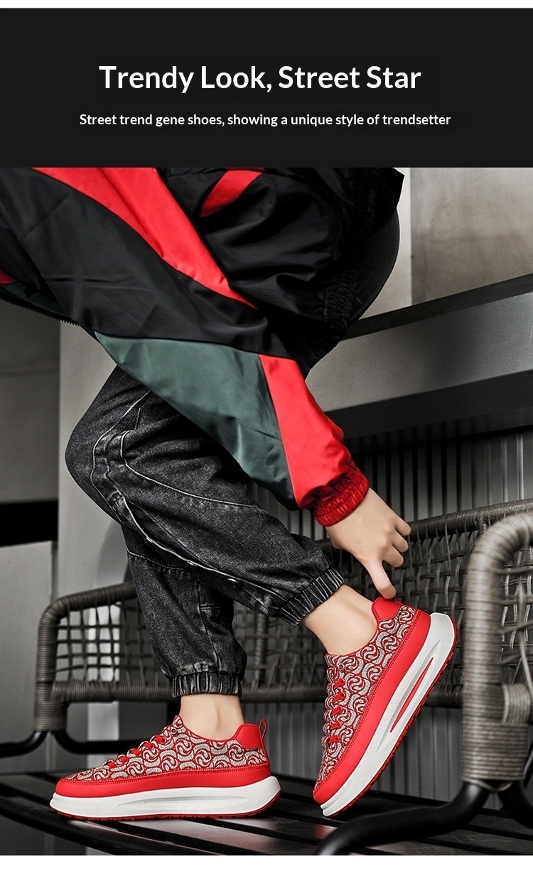 Voyage Canvas Erkek Yaz 2025 Yeni Trend Çok Yönlü Kırmızı Günlük Düz Spor Kumaş Kokuya Dayanıklı Trend Ayakkabılar_voghion.com