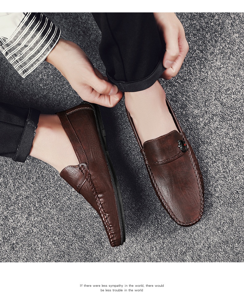 Voyage Voyage Mocasines informales británicos de estilo coreano sin cordones para conducir en verano, zapatos de hombre a la moda, transpirables y cómodos al por mayor_voghion.com