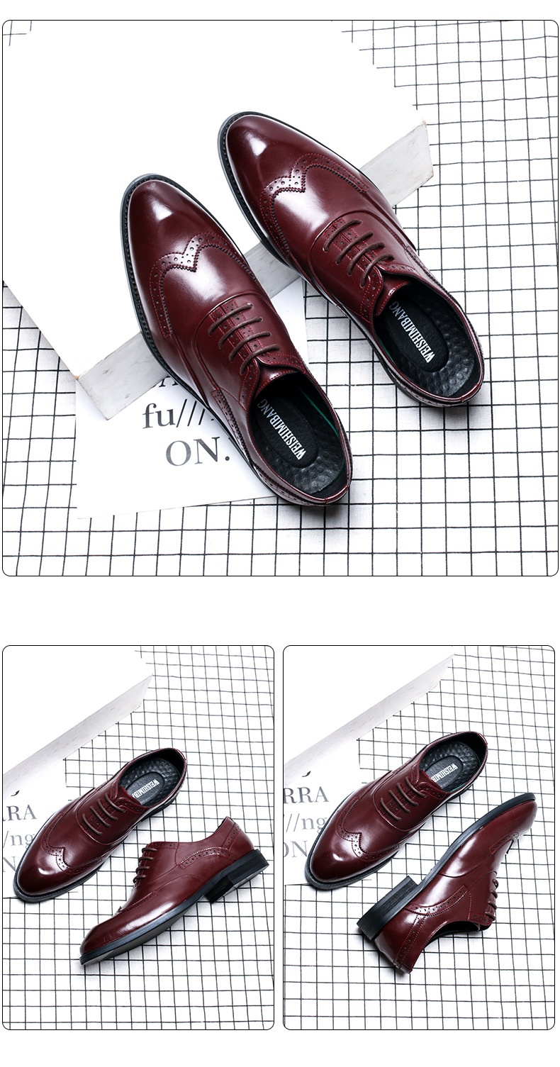 WalkPrime 2024 Novo modelo British Brogue Casual Moderno Respirável e Elegante em Couro com Bico Fino para Negócios Formais_voghion.com