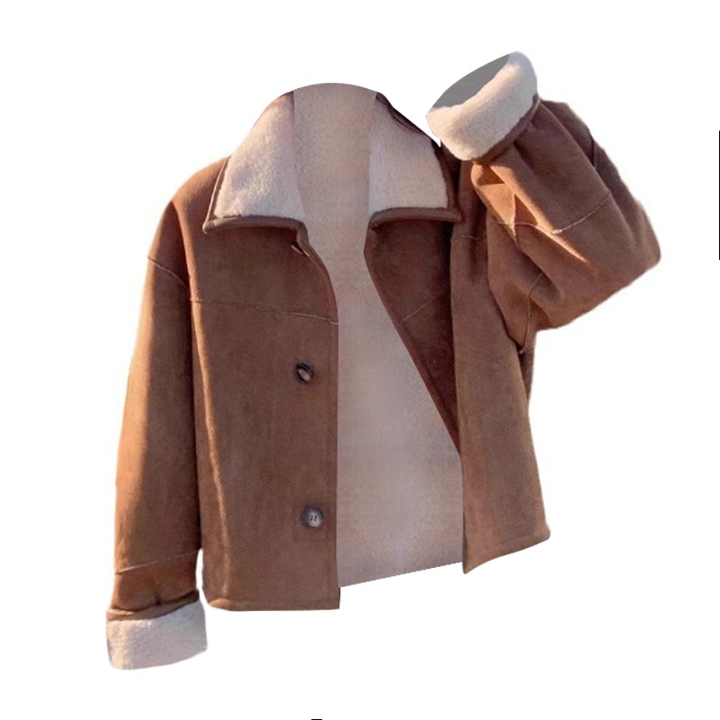 Women's Clothing Women's Reversible Sheepskin Coat Women, Autumn 2025 New Thickened Short Suede Coat For Early Winter_voghion.com