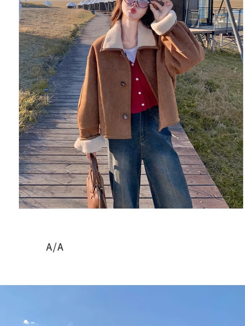 Women's Clothing Women's Reversible Sheepskin Coat Women, Autumn 2025 New Thickened Short Suede Coat For Early Winter_voghion.com