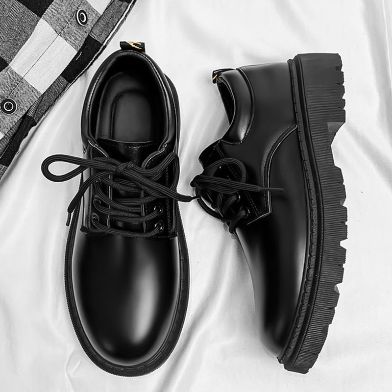 Chaussures d'été en cuir imperméables et antidérapantes noires pour hommes WalkPrime, style britannique, élégantes et décontractées, parfaites pour le travail, la sécurité ou la cuisine._voghion.com