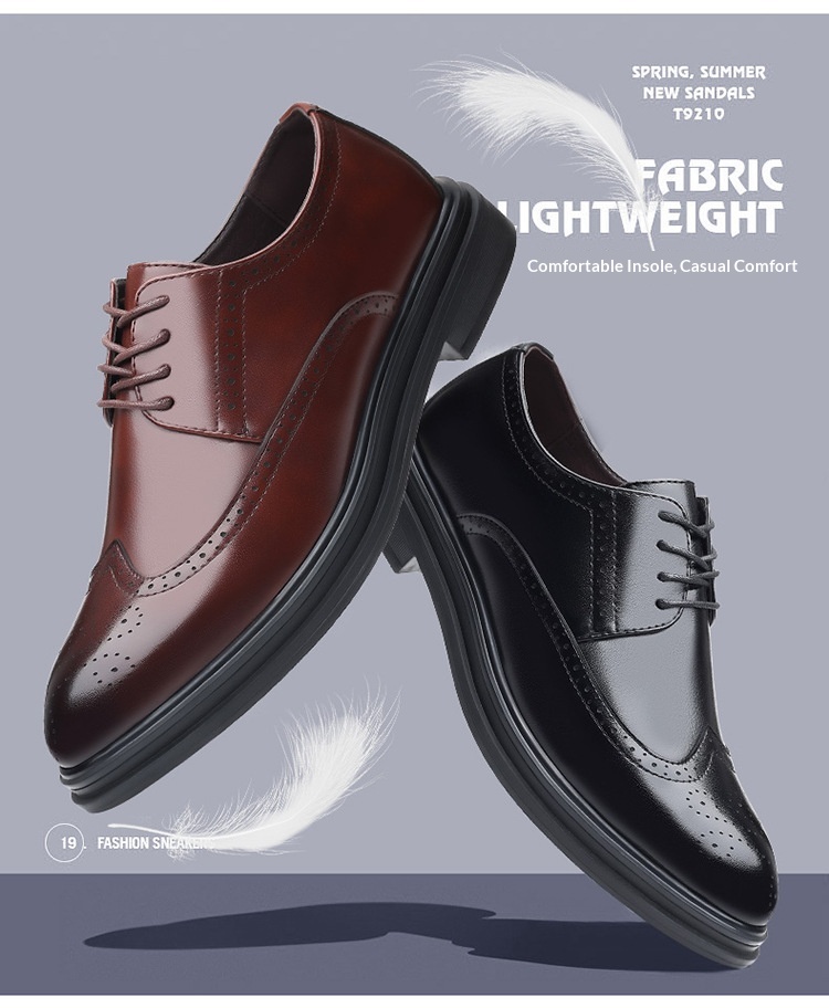 Zapatos WalkPrime New Brogue de cuero estilo británico, informales, formales y transpirables para hombre._voghion.com