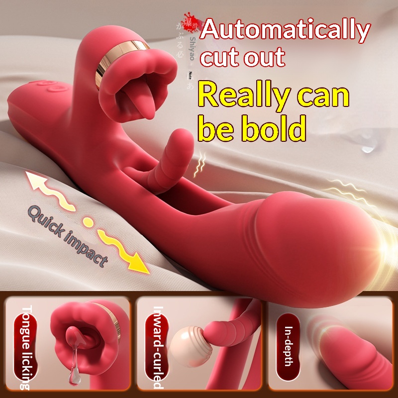 Masturbateur vibrant multifréquence Eros Lab Active Point Xiyan pour adultes, avec stimulation de la langue et des mouvements de va-et-vient._voghion.com