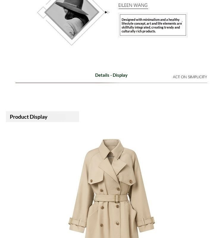 Women's Clothing Women's Coat Mid-Length 2025 Spring And Autumn Small Size Detective Costume British Style Nude Color Windbreaker_voghion.com