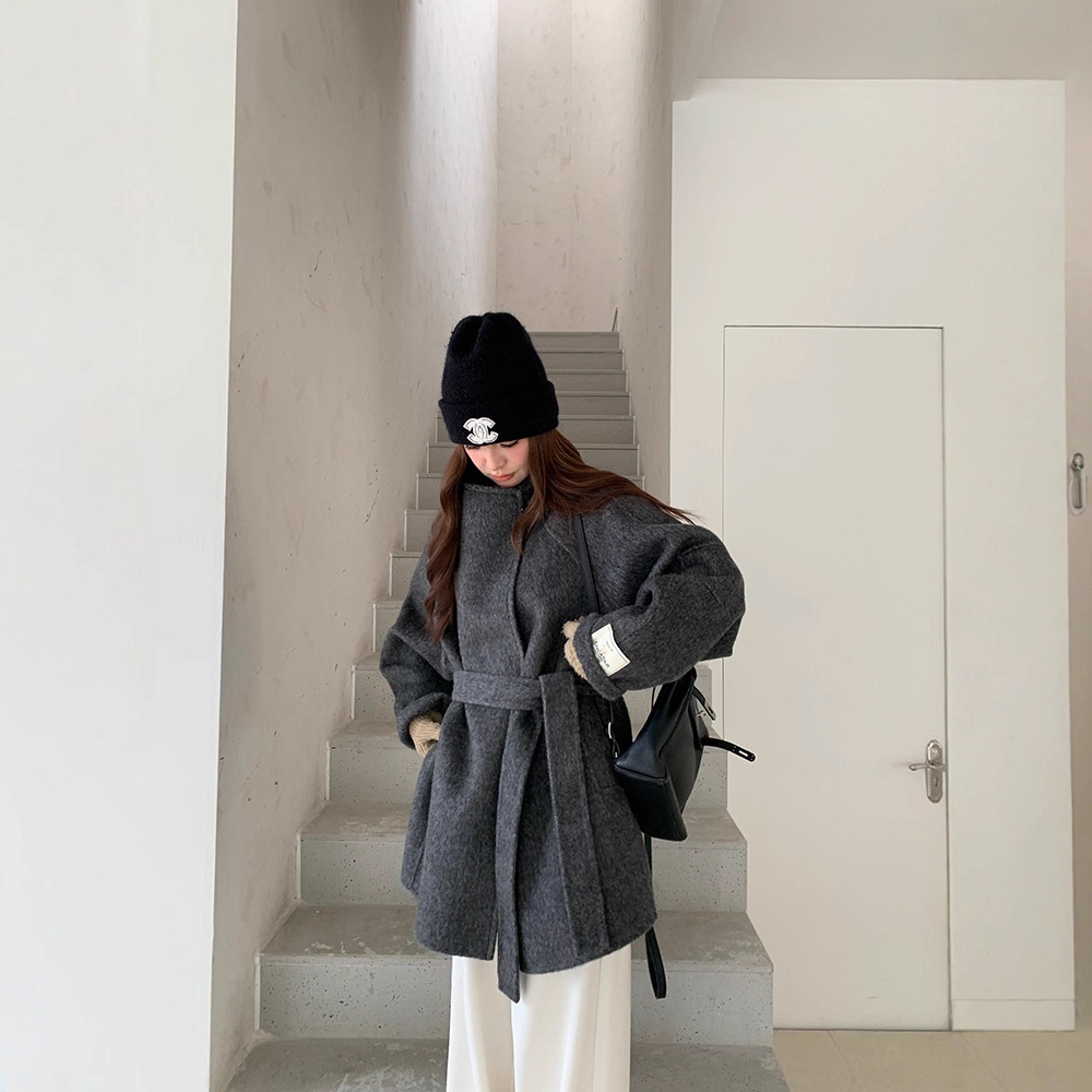 Women's Clothing Women's Clothing Yak Double-Sided Wool Petite Winter High-End Korean Style Cashmere Woolen Coat For Women_voghion.com