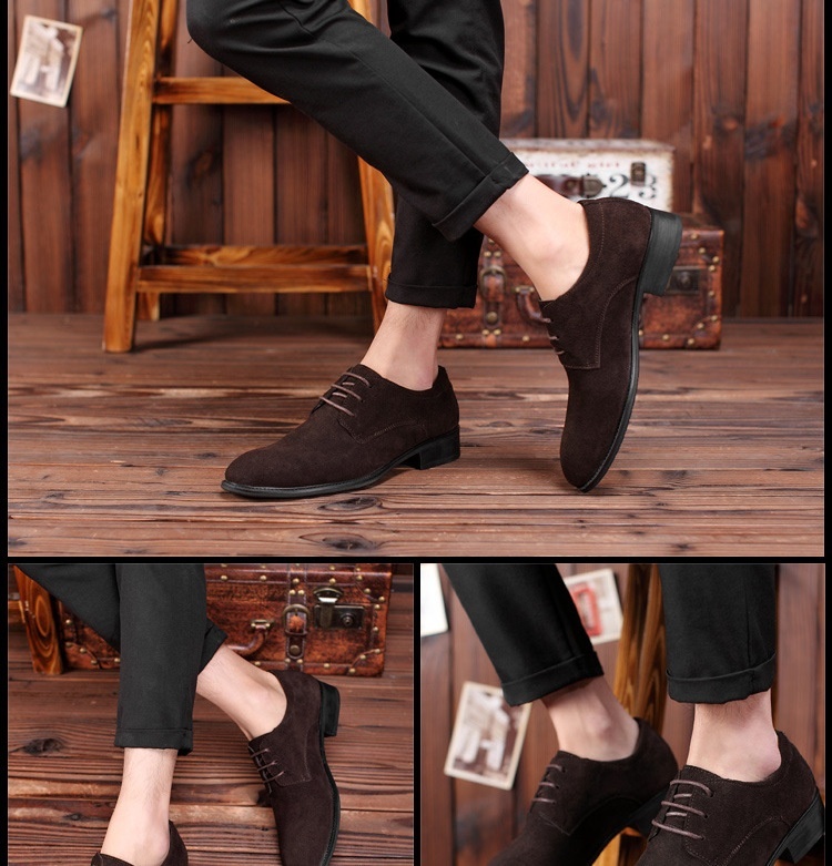 Scarpe casual retrò basse in pelle scamosciata stile britannico da uomo Voyage, di grandi dimensioni, traspiranti e resistenti all'usura_voghion.com