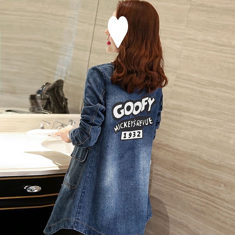 Women's Clothing Women's Spring And Autumn New Jacket Women, Mid-Length Versatile Slim Fit Denim Coat, Plus Size Trench Coat For Women_voghion.com
