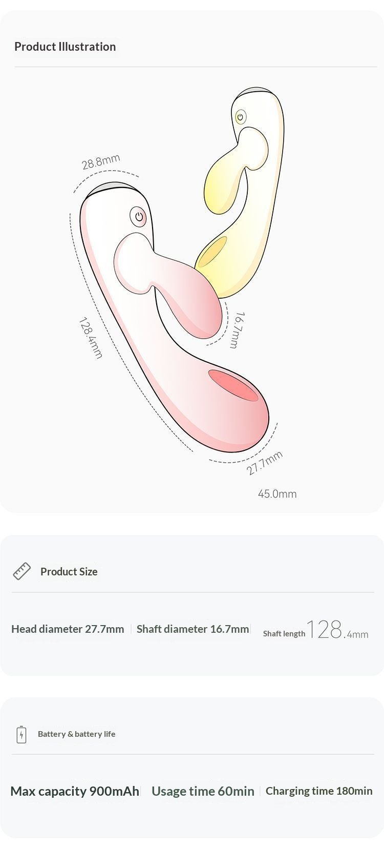 Eros Lab Shy Nuo Air Vibrateur à tête souple avec télécommande et double vibration pour massage féminin_voghion.com