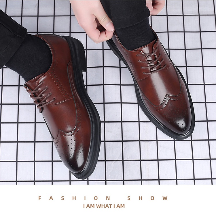 Zapatos WalkPrime New Brogue de cuero estilo británico, informales, formales y transpirables para hombre._voghion.com