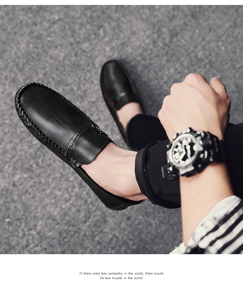 Voyage Voyage Mocasines informales británicos de estilo coreano sin cordones para conducir en verano, zapatos de hombre a la moda, transpirables y cómodos al por mayor_voghion.com