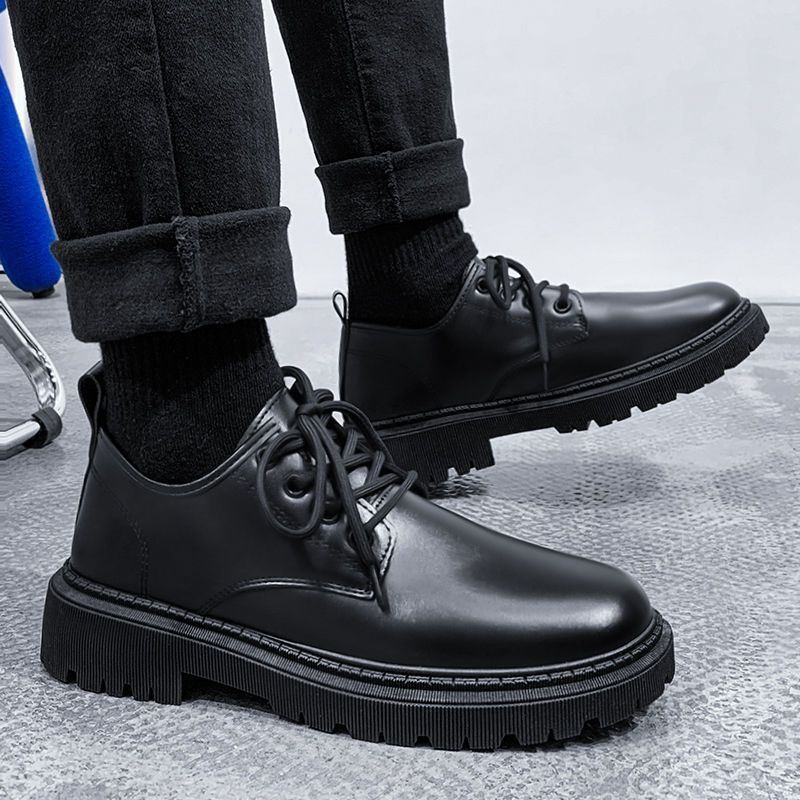 Chaussures d'été en cuir imperméables et antidérapantes noires pour hommes WalkPrime, style britannique, élégantes et décontractées, parfaites pour le travail, la sécurité ou la cuisine._voghion.com