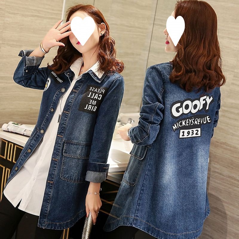Women's Clothing Women's Spring And Autumn New Jacket Women, Mid-Length Versatile Slim Fit Denim Coat, Plus Size Trench Coat For Women_voghion.com