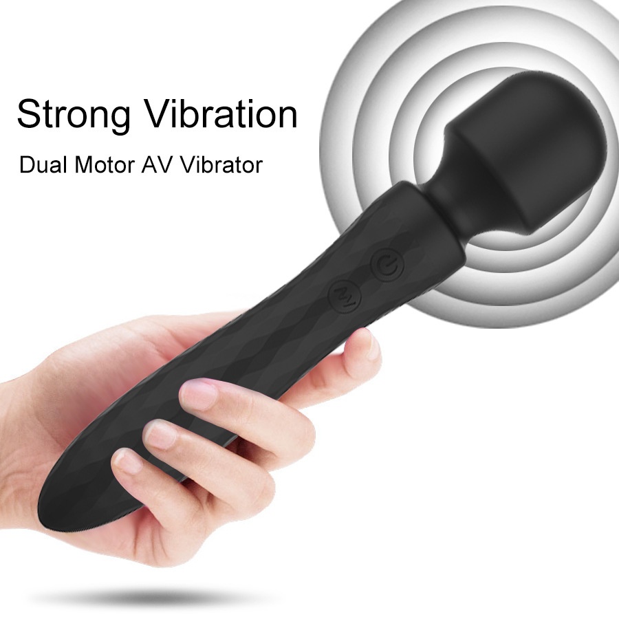 Eros Lab AV Stick Masturbateur vibrant double tête pour femme, 10 vitesses de vibration puissante, orgasme instantané, sextoy stimulant le point G_voghion.com