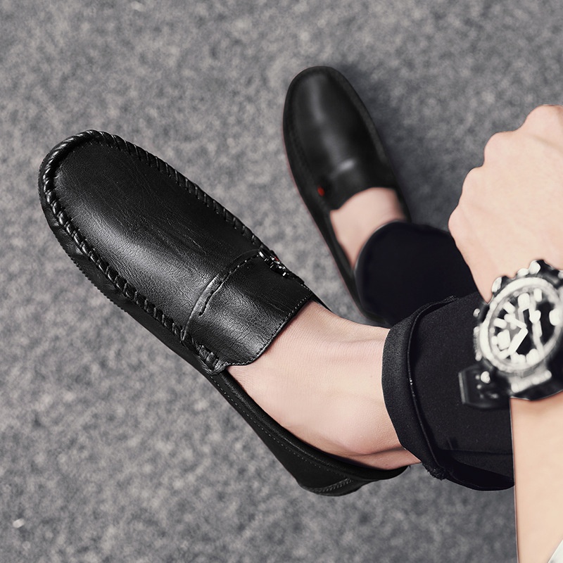 Voyage Voyage Mocasines informales británicos de estilo coreano sin cordones para conducir en verano, zapatos de hombre a la moda, transpirables y cómodos al por mayor_voghion.com