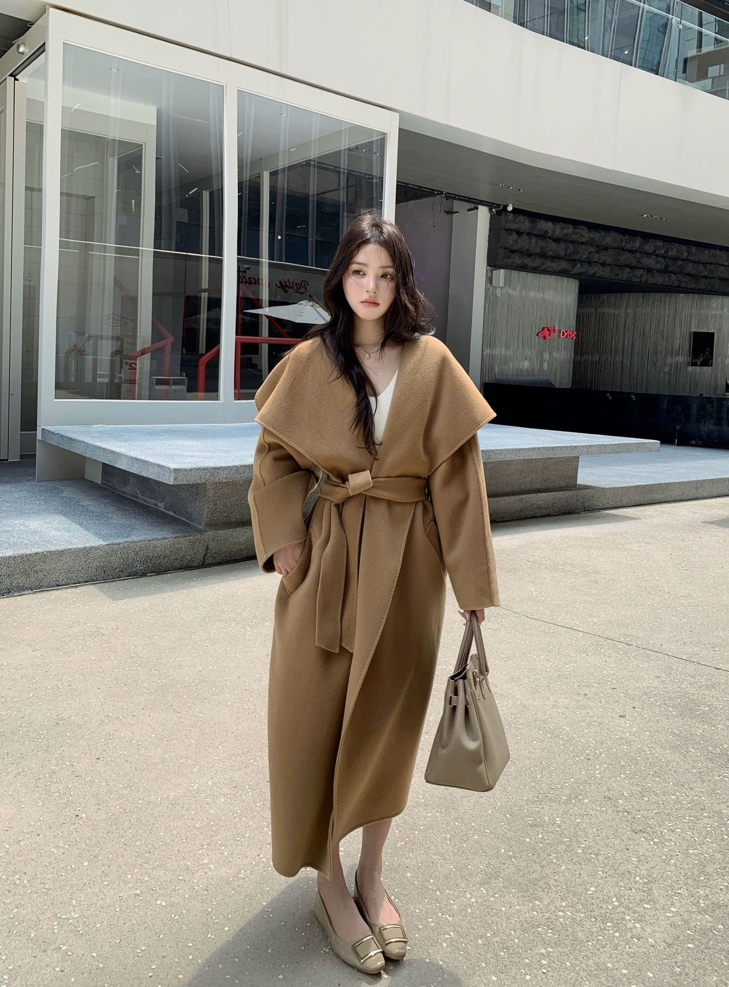 Abbigliamento donna Abbigliamento donna Daye CHI2025 Cappotto di lana double face con risvolto largo e stile pigro autunno inverno Giacca di lana color cammello_voghion.com