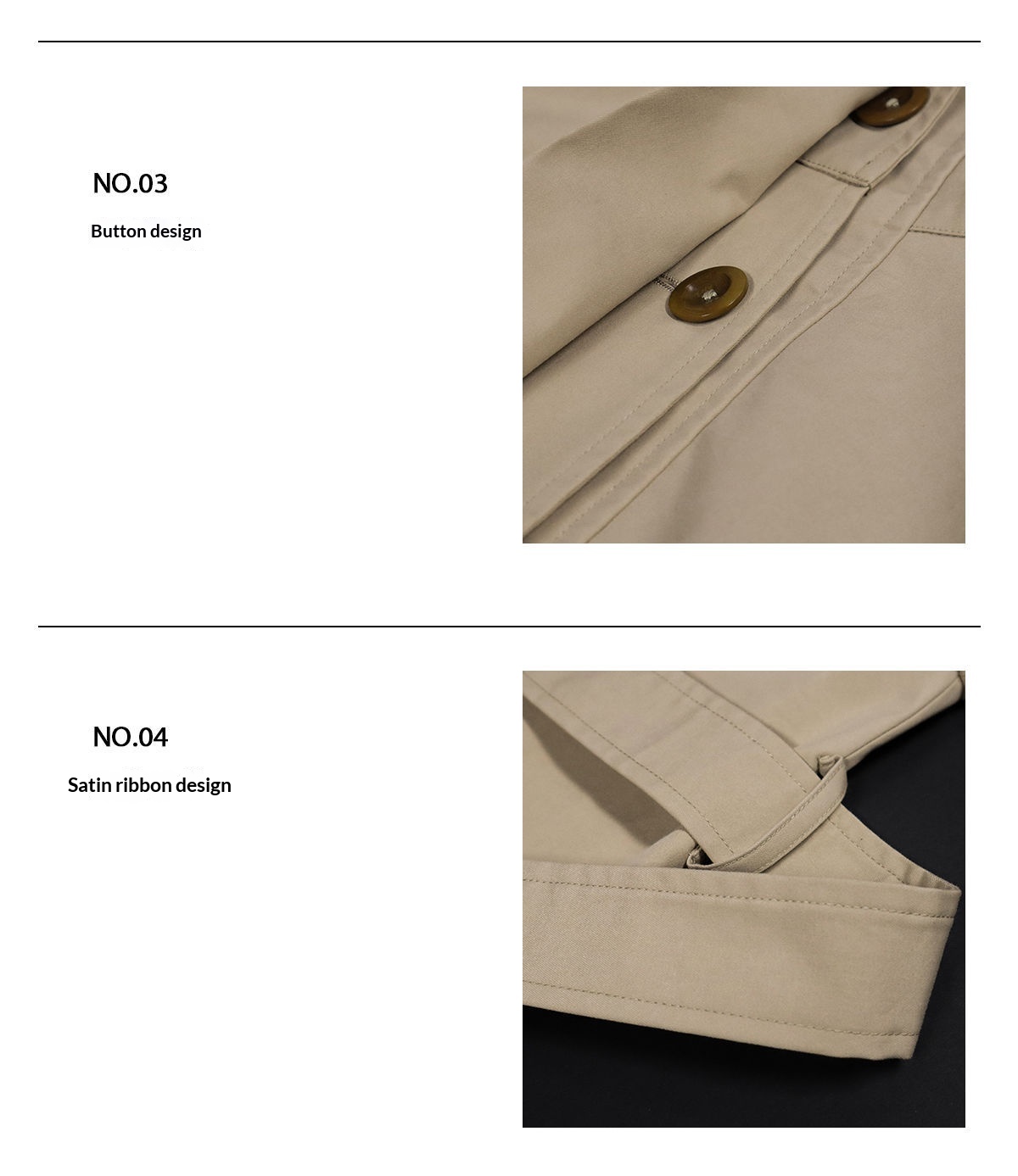 Damenbekleidung: Trenchcoat im Vintage-Stil mit Stehkragen, gestreiften Ärmeln, lockerer Passform, figurformend, hochwertig, lange Jacke_voghion.com