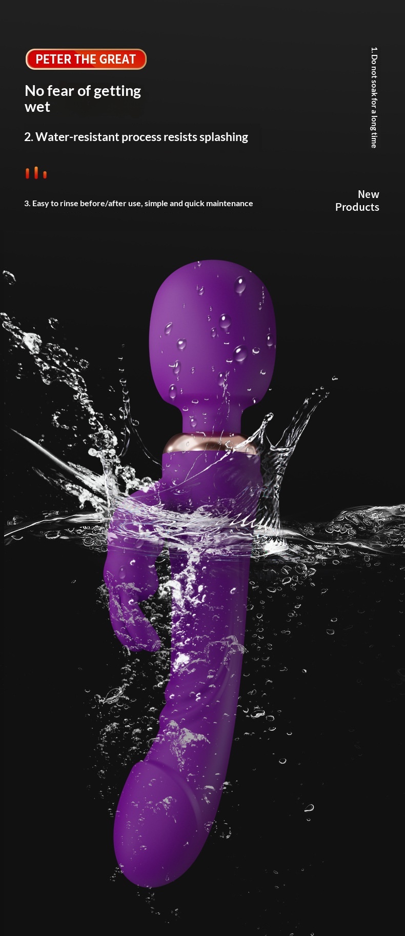 Eros Lab CBaby Peter Vibratore a tre teste con orecchie di coniglio, vibratore a due teste a 3 punti, masturbatore femminile, giocattolo per adulti con punto G e clitoride_voghion.com