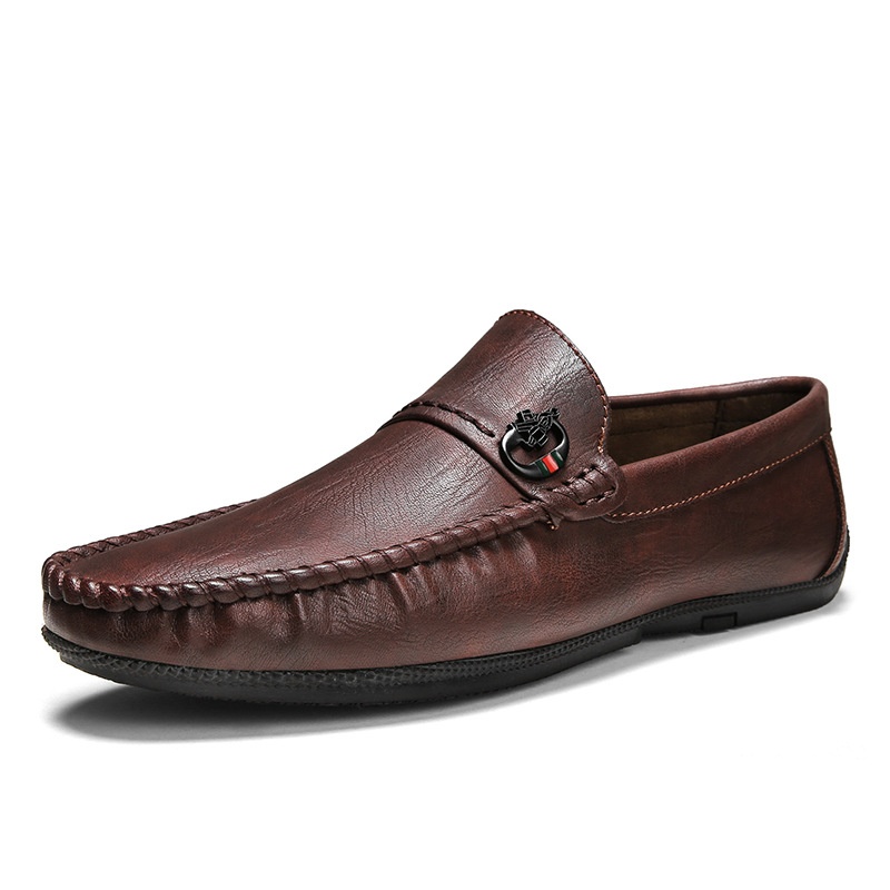 Voyage Voyage Mocasines informales británicos de estilo coreano sin cordones para conducir en verano, zapatos de hombre a la moda, transpirables y cómodos al por mayor_voghion.com