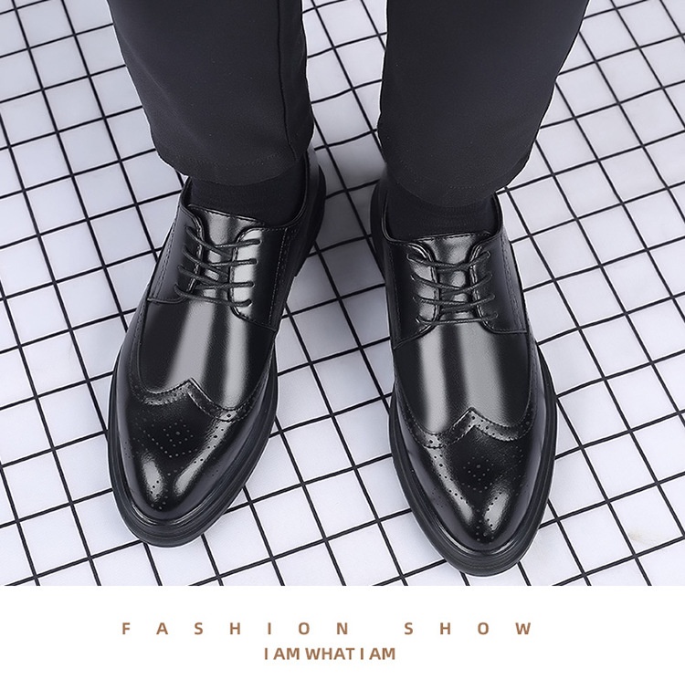 Zapatos WalkPrime New Brogue de cuero estilo británico, informales, formales y transpirables para hombre._voghion.com