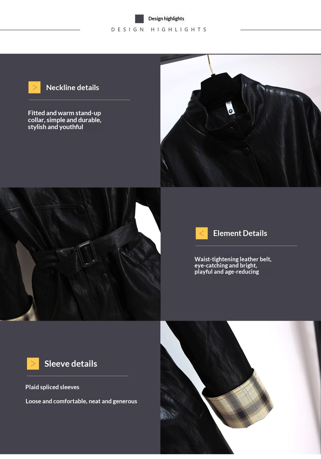 Women's Clothing Women's Clothing Melard Coffee Color Stand Collar PU Leather Trench Coat For Women, Mid-Length, 2025 Early Autumn New, Stylish_voghion.com