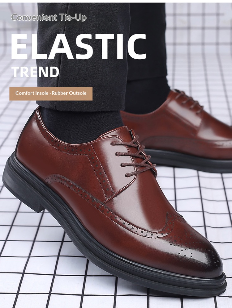 Zapatos WalkPrime New Brogue de cuero estilo británico, informales, formales y transpirables para hombre._voghion.com