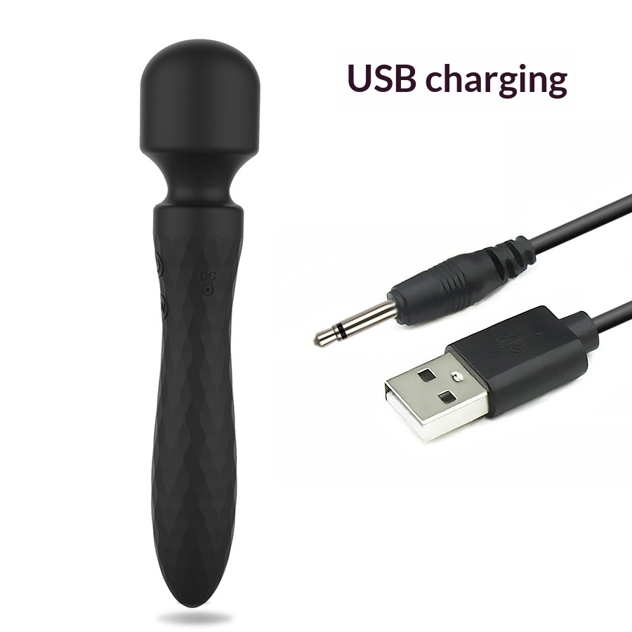 Eros Lab AV Stick Masturbateur vibrant double tête pour femme, 10 vitesses de vibration puissante, orgasme instantané, sextoy stimulant le point G_voghion.com